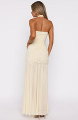 Unbothered Always Halter Maxi Dress Butter