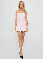 Mousse Strapless Mini Dress Pink