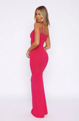 Deep Love Knit Maxi Dress Fuschia