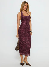 Datari Dress Tonal Paisley Plum