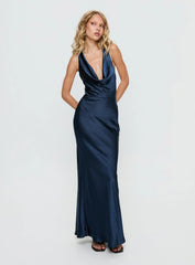 Aubrienna Cowl Neck Maxi Dress Navy