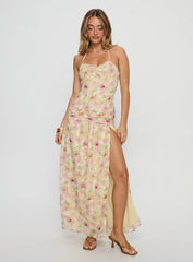 Deserae Halter Maxi Dress Floral Multi