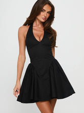 Karisse Halter Mini Dress Black