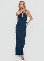 Kaydiana Halter Keyhole Maxi Dress Navy