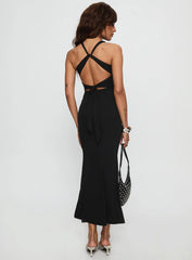 Mesmerise Halter Maxi Dress Black